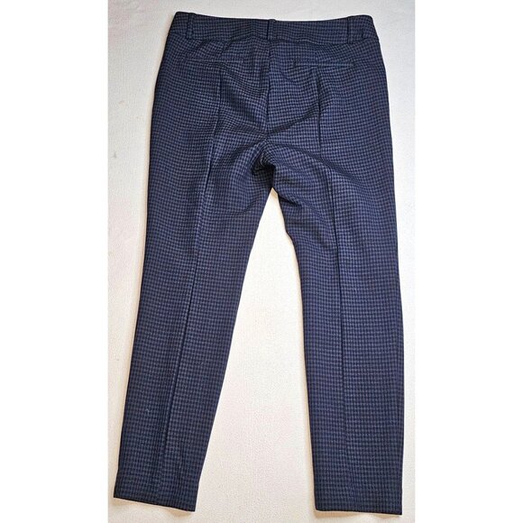 Loft Marisa Skinny Houndstooth Pants Size 10 Blue & Black Cotton Blend - Picture 8 of 10